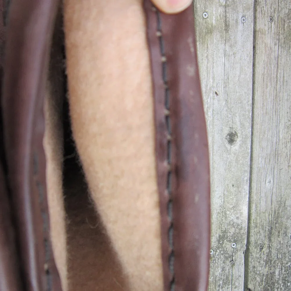 Women's Handmade Wool Boots Size 6.5/ 37 EU Latex-Free Brown Warm Boots Flower